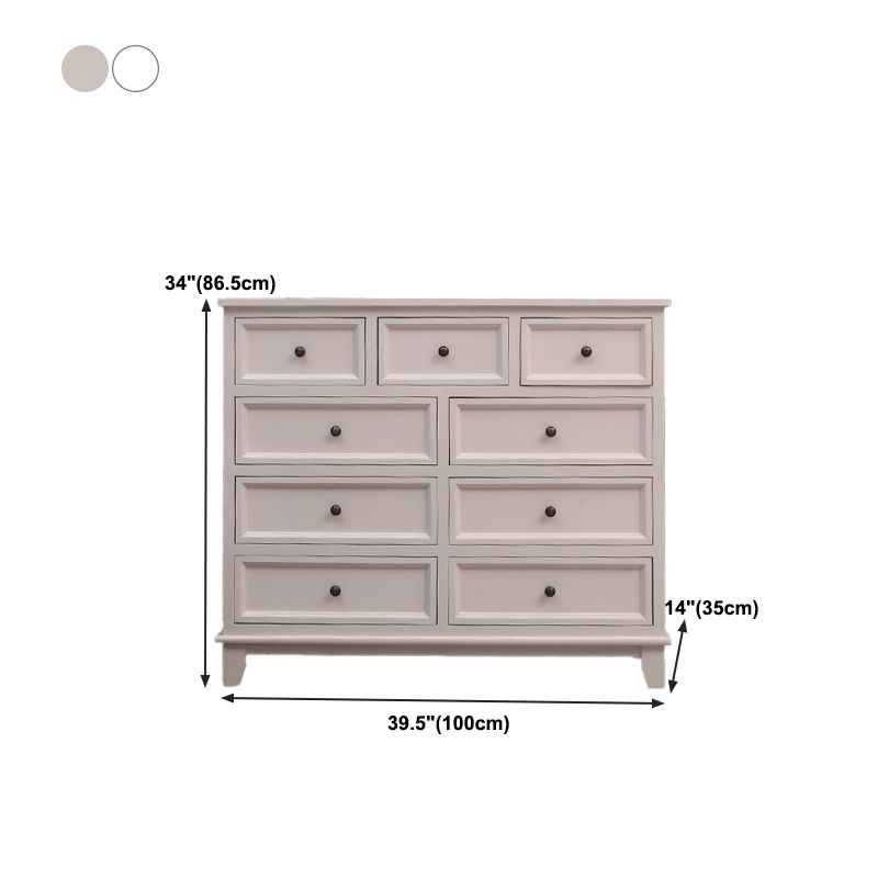 Modern Style Storage Chest Vertical Wood White Storage Chest Dresser with Drawers