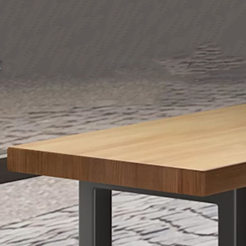 Modern Bar Table Set 1/7 Pieces Rectangle Wood Counter Table with Stools for Balcony