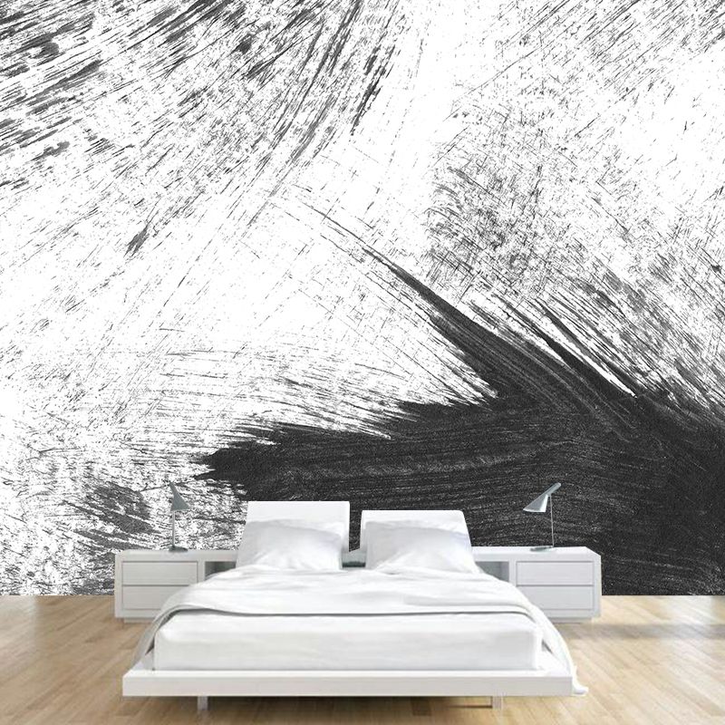 Stain Resistant Brush Stroke Mural Decal Non-Woven Modern Wall Decor for Sitting Room