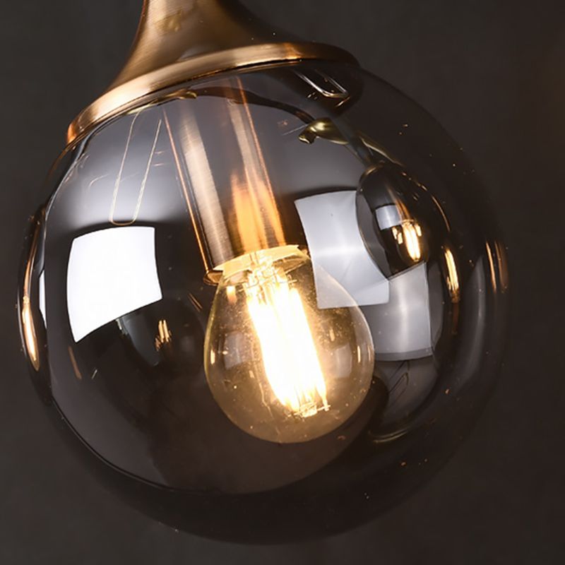 Nordic Modern Island Lamp Round Glass Shade Chandelier Light Fixture for Dining Room