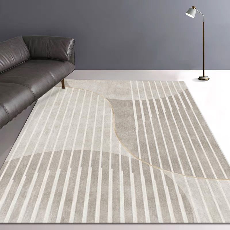 Modern Style Line Painting Rug Rectangle Stain Resistant Rug for Home Decor