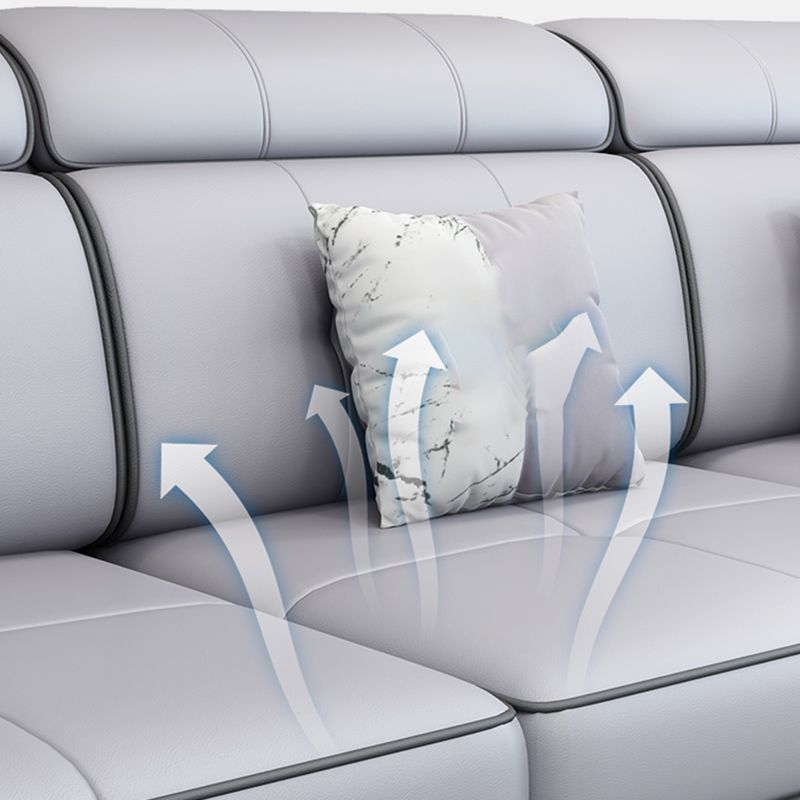 Faux Leather/Cotton Blend L-Shape Right Hand Facing Sectional Sofa Set