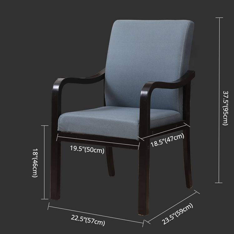 Modern Upholstered Dining Arm Chair Solid Back Dining Armchair with Wood Legs