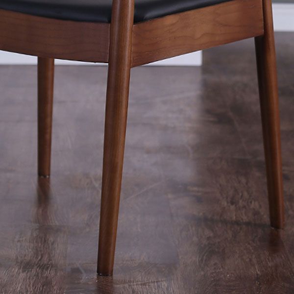 Contemporary Home Wood Arm Chair Matte Finish Open Back Dining Chair