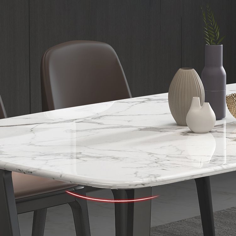 5/7 Pieces Modern White Marble Top Wooden Frame Dining Set for Home