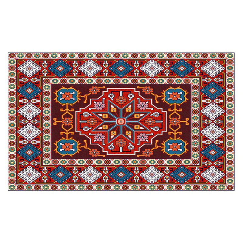 Moroccan Printed Rug Polyester Indoor Rug Non-slip Area Carpet for Living Room and Bedroom