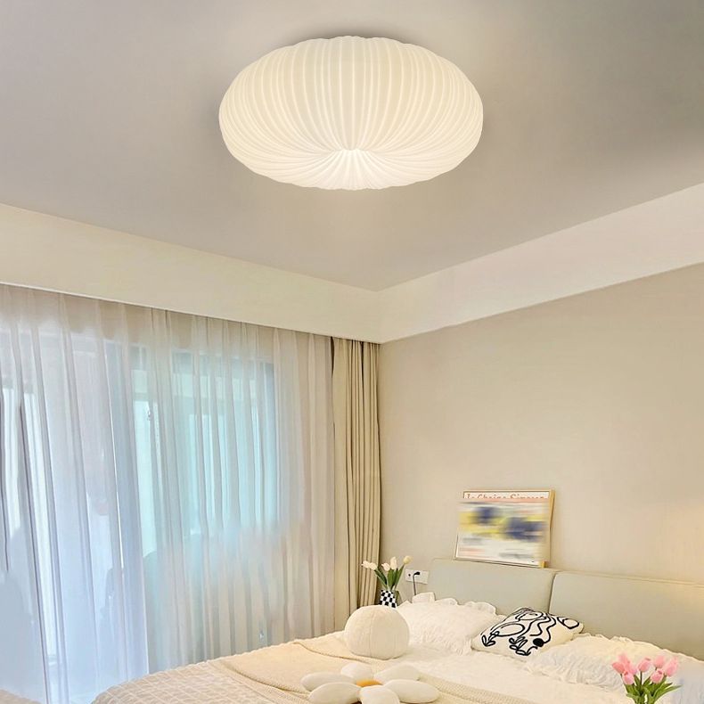 LED Flush Mount Lighting Contemporary White Shaded Ceiling Light for Home