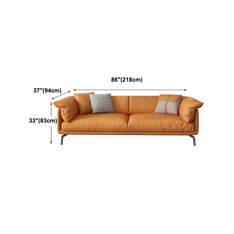 Pillow Top Arm Sofa & Chaise 32.68" H Genuine Leather Cushions Sofa