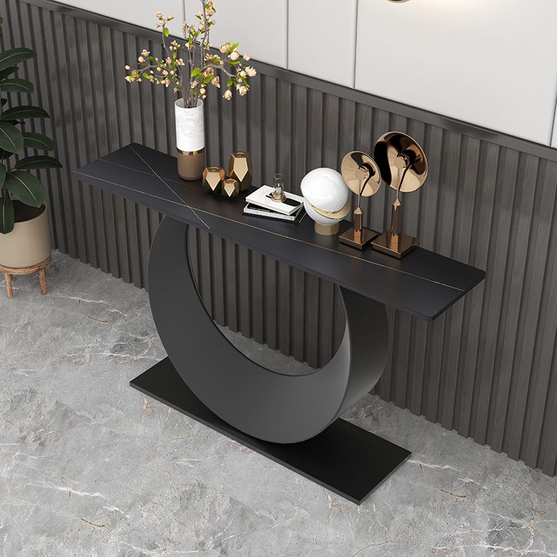 Glam Stone Console Accent Table Rectangle End Table for Hall
