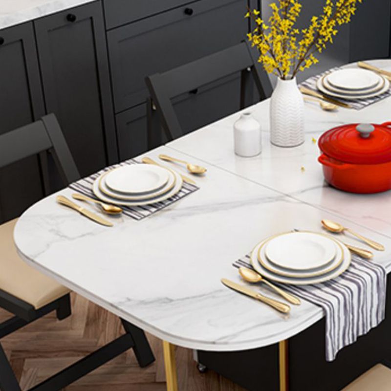 59'' Foldable Rectangle Dining Table Medieval Modern Table with Storage Trestle Base