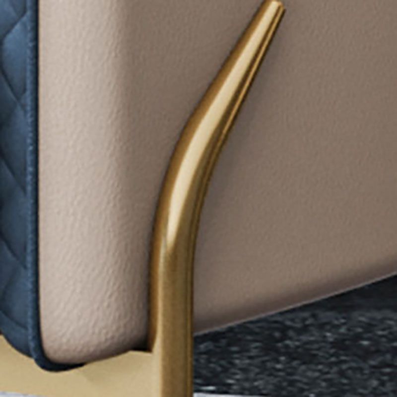 Glam Metal Dining Room Chairs Leather Dining Armless Chair for Restaurant Use