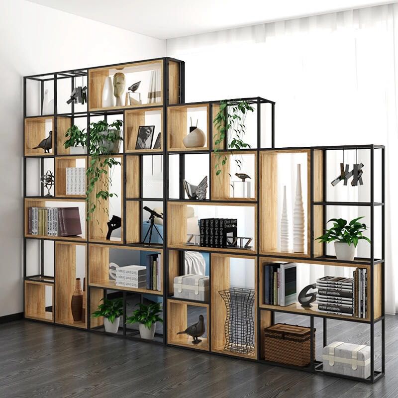 9.84" W Industrial Antique Finish Shelf Bookcase Etagere Metal Bookshelf