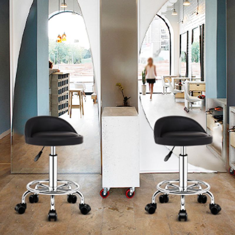 Taburete giratorio moderno y elevable, taburete de bar de acero para barbería con cojín