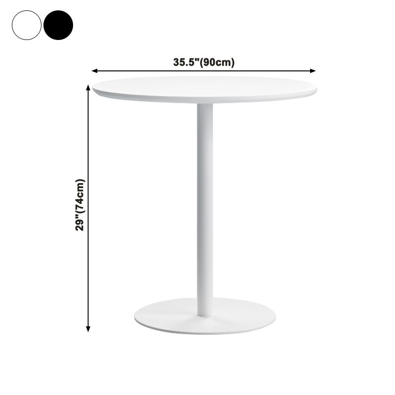 Table de salle à manger décontractée à base de tulipe ronde, table fixe quadricolore avec bois massif