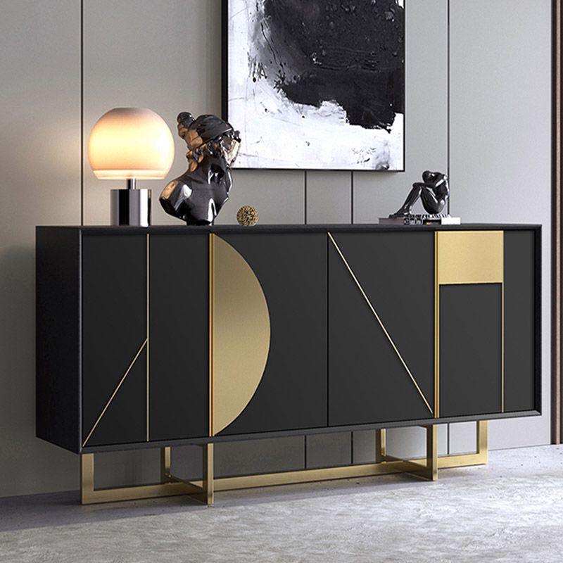 Glam Style Buffet Table Wood Buffet Credenza with Cabinets and Drawers