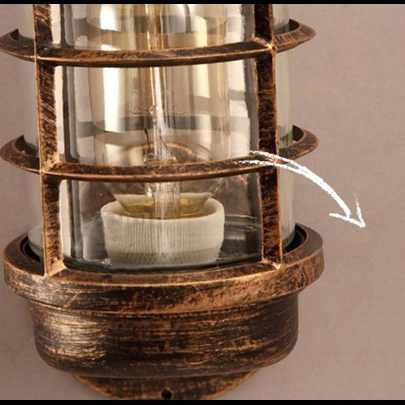 Sconce di luce da parete in metallo ombreggiato in stile industriale americano 1 flioncini leggeri