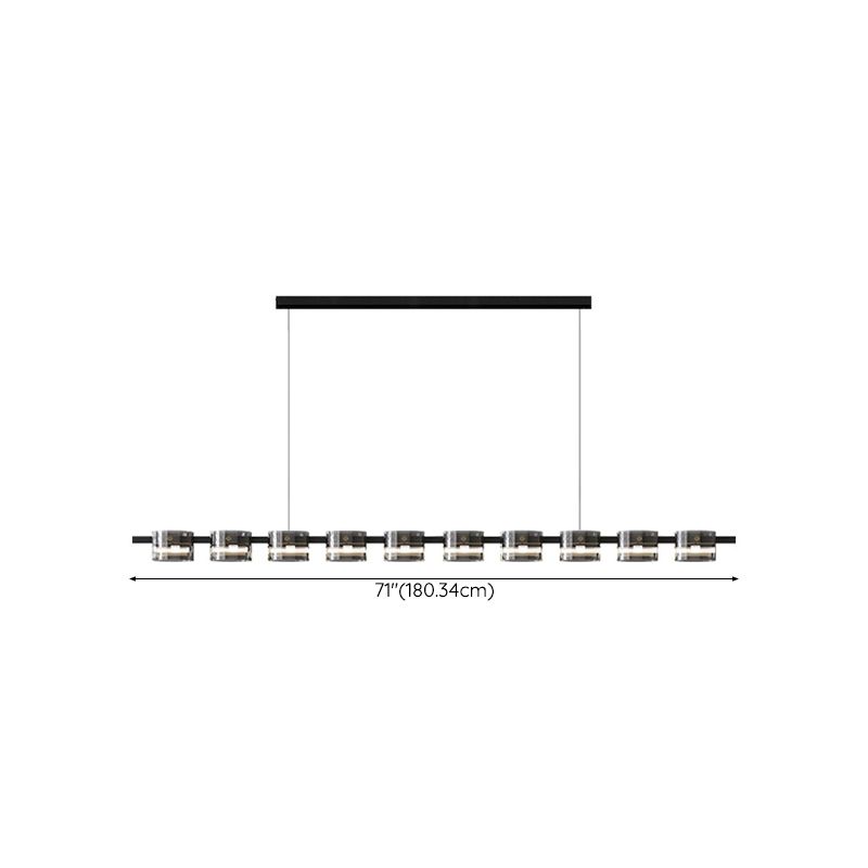 Hanging Lamp Modern Island Chandelier Lights in Black Finish for Dining Room