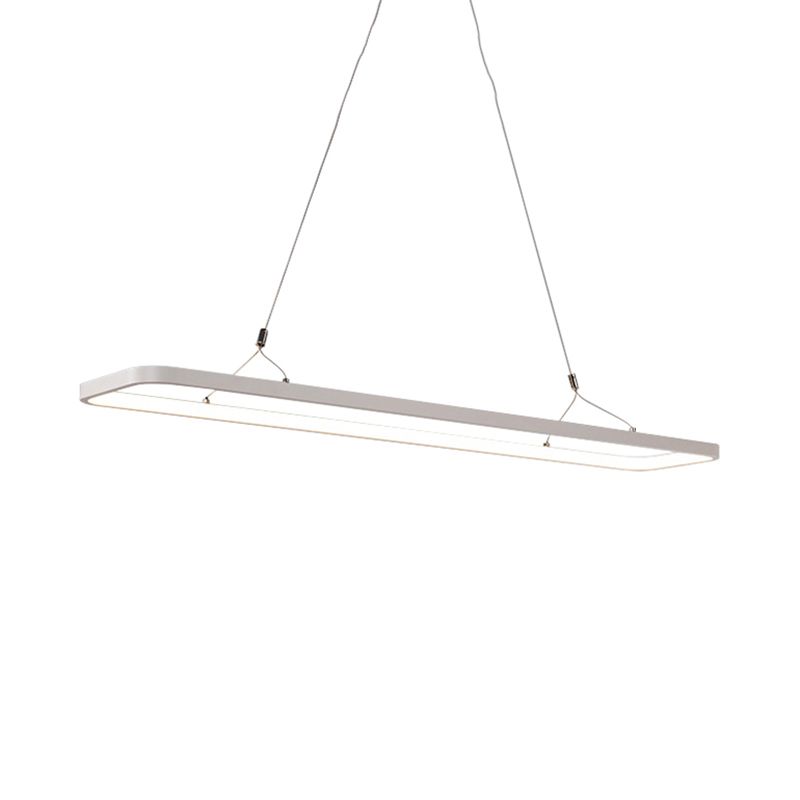 Colgante de suspensión de cocina lineal acrílico 39 "/47" LED de techo simple de ancho de ancho sobre isla con luz cálida/blanca