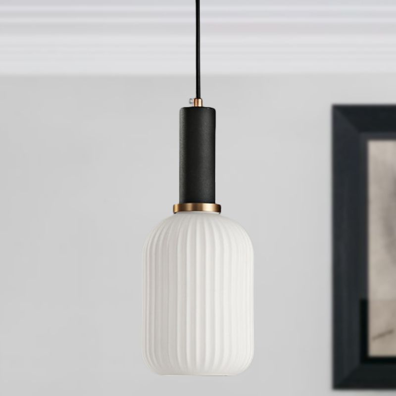 1 tête de salle à manger pendante légère légère macaron noir / rose / bleu lampe suspendue avec cylindre / ovale / tambour blanc nulle, 5 "/ 8" / 12 "de largeur