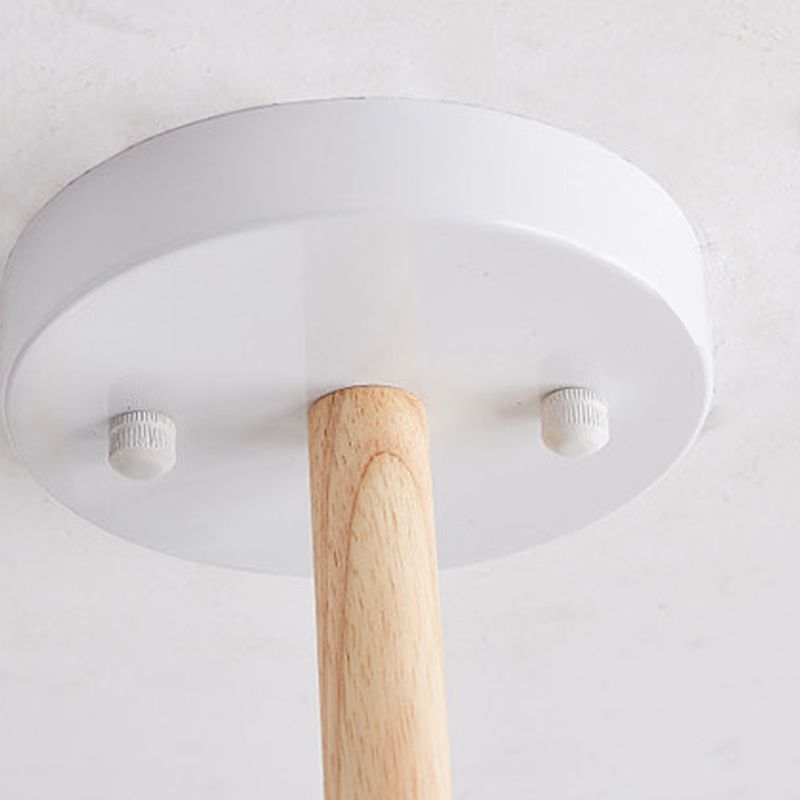 Nordic Style Macaron Chandelier Light Metal Wood Pendant Light for Living Room