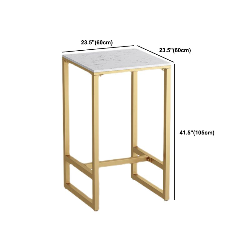 Gold Metal Pub Table Set for Small Places Glam Faux Leather 1/3/5 Pieces Bar Set