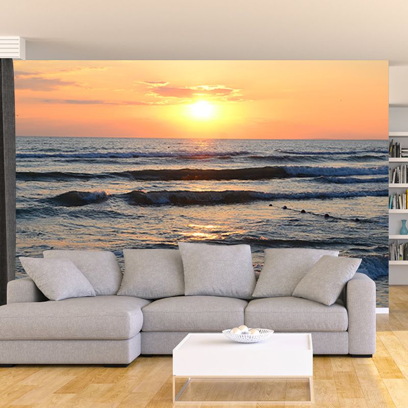 Sandy Beach Wall Mural Decal for Living Room Customized Wall Covering, Waterproof