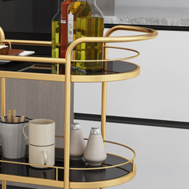 Modern Open Storage Kitchen Trolley Dining Room Rolling Prep Table