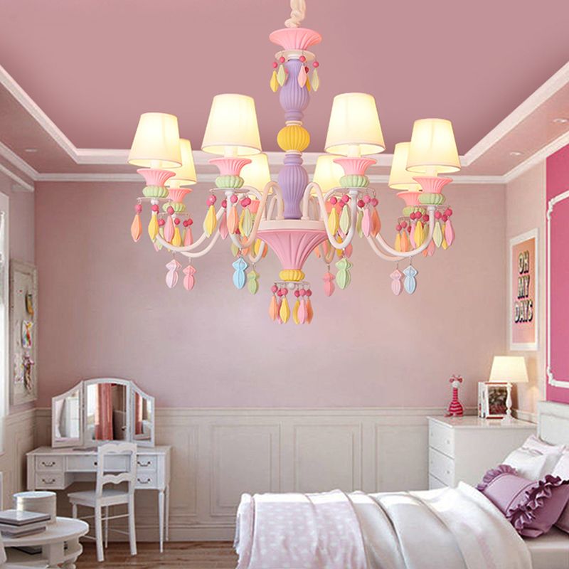 Apparecchiatura a sospensione rosa moderna a sospensione moderna a sospensione del lampadario in metallo in metallo