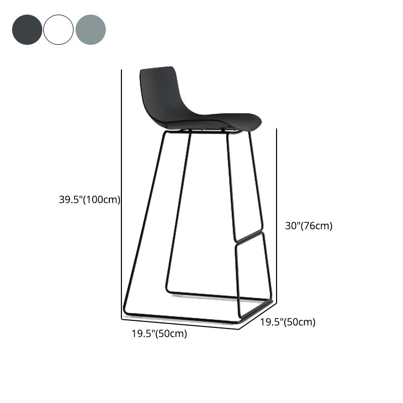 Modern Coffee Shop Armless Stool Matte Finish Plastic Barstool