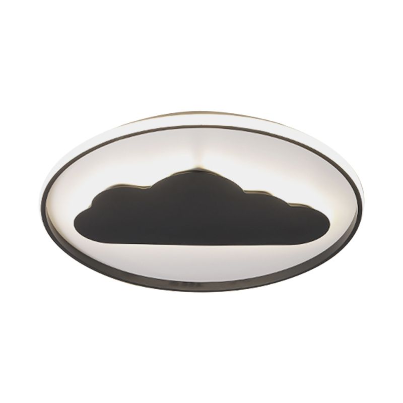 Acrylic Cloud Ceiling Flush Mount Contemporary LED Lighting Fixture in Black for Bedroom