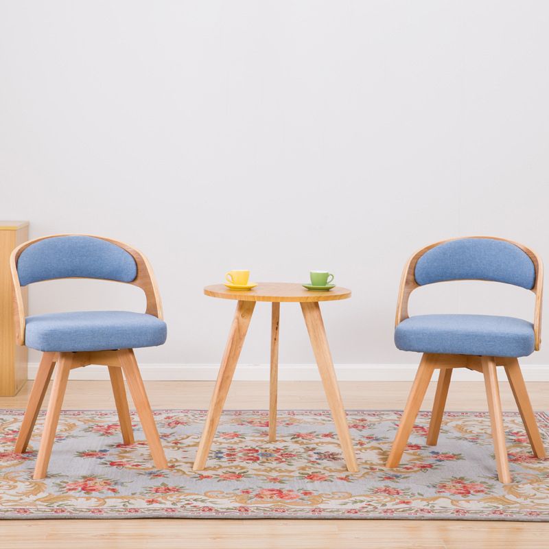 Chaise de salle à manger de style contemporain, chaise latérale à dossier ouvert en bois massif de 17 pouces de large pour la maison