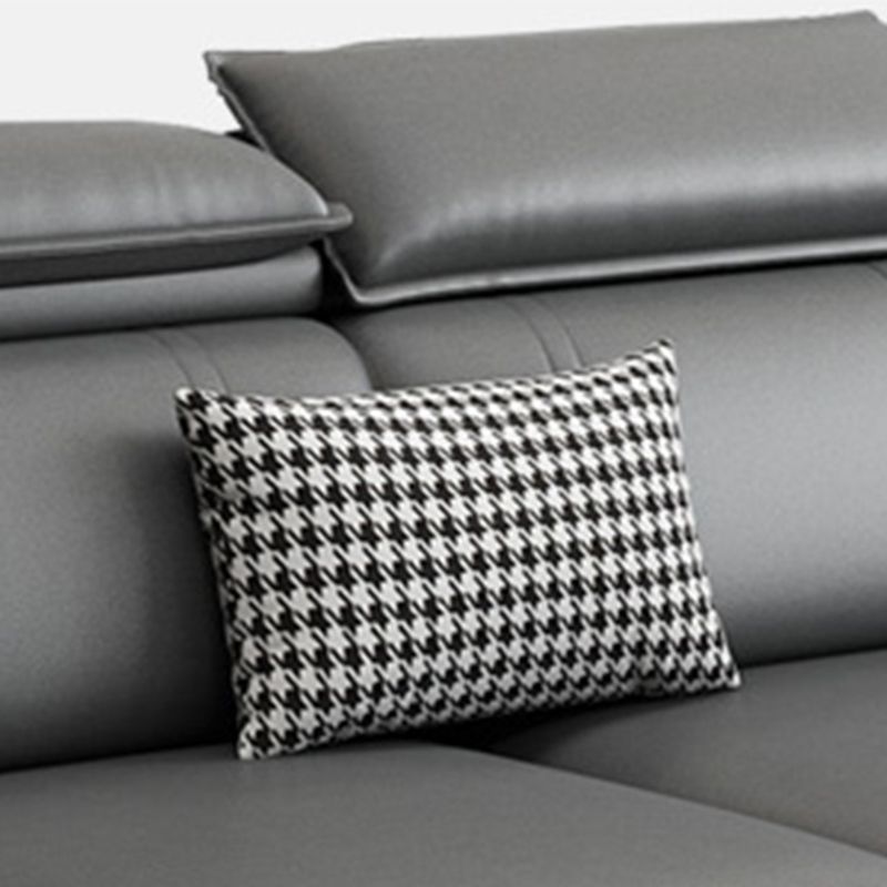 Nordic Cushions Recessed Arm Faux Leather Stationary with Storage Seating