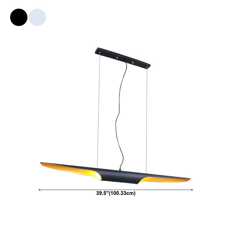 Industrial Pendant Light Linear Shape Island Lamp with Metal Shade for Living Room
