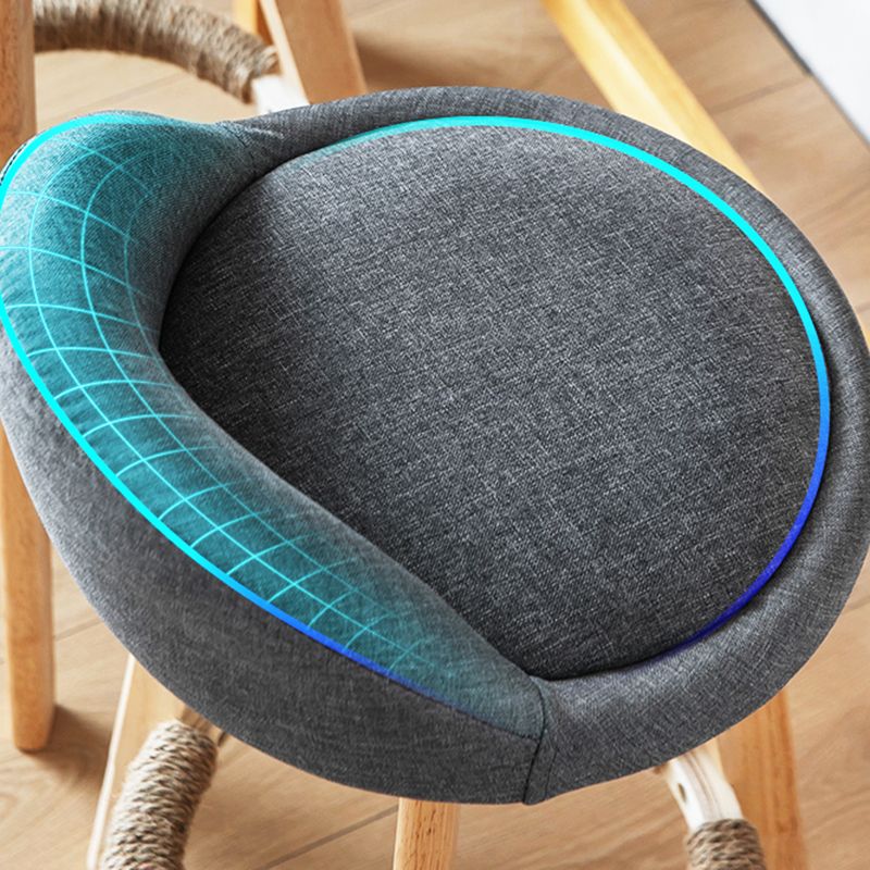 Taburete moderno sin brazos para mostrador, taburete de bar de cocina de madera con Pedal