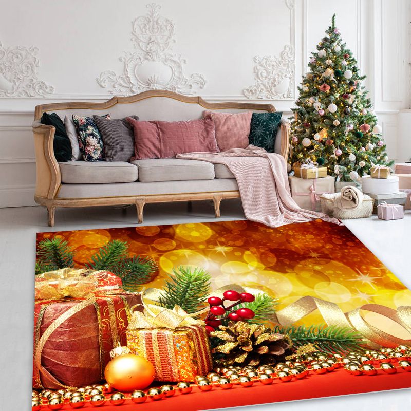 Modern Home Decoration Carpet Christmas Printed Area Rug Polyester Pet Friendly Indoor Carpet