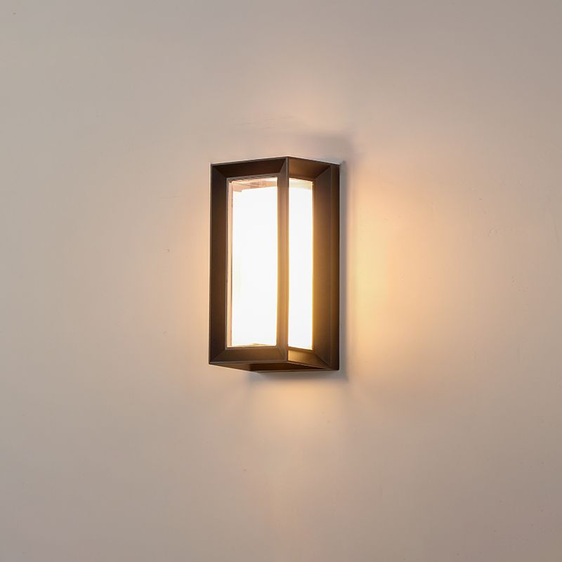 Modern Minimalist LED Wall Lamp Metal Geometric Wall Sconce in Black