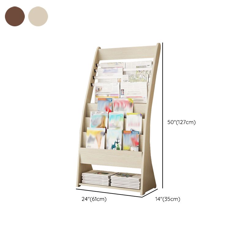 Closed Back Contemporary Bookcase Engineered Wood Vertical Bookshelf with Shelves