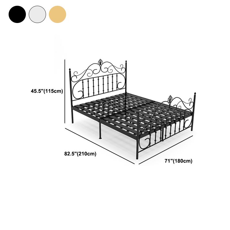 Glam Metal Bed Frame with Camelback Open-Frame Headboard and Footboard