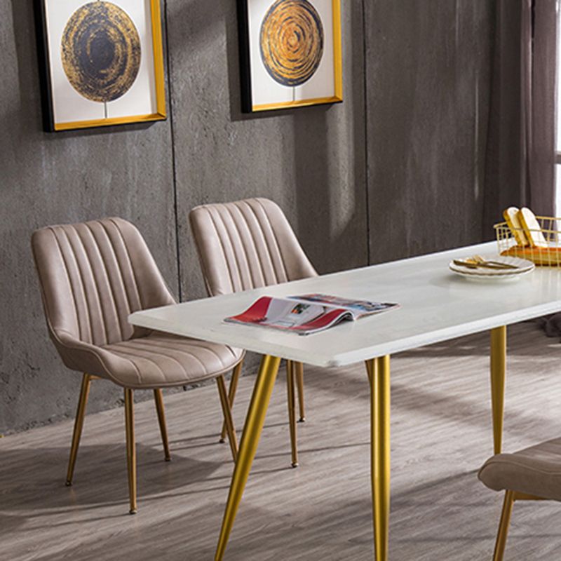 Chaises sans bras de salle à manger en métal nordique, chaise latérale rembourrée pour Restaurant