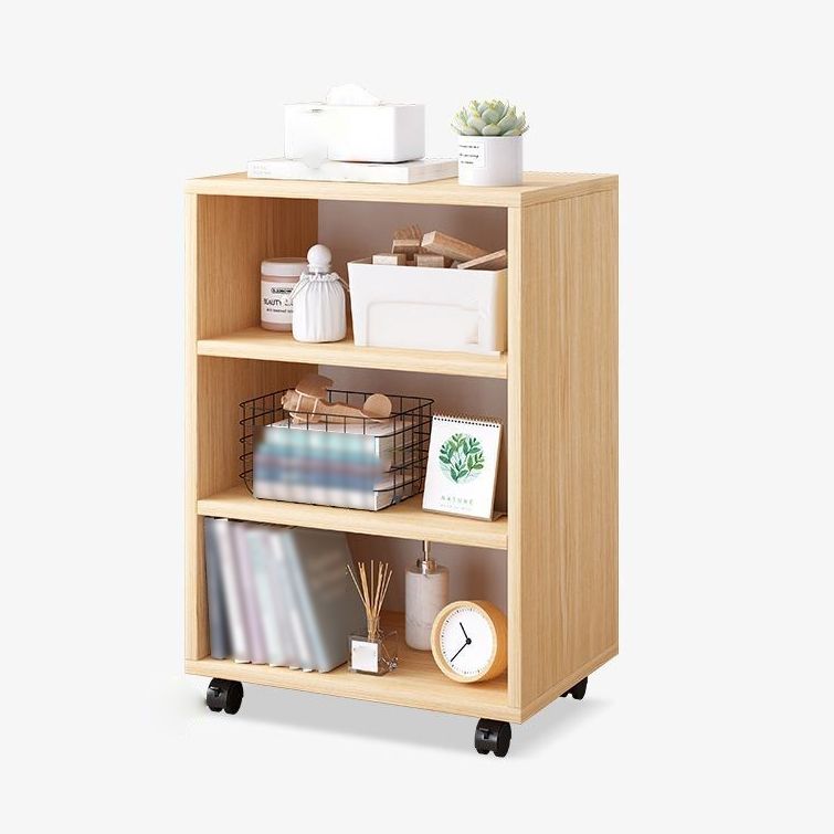 Scandinavian Bookcase Manufactured Wood Standard Bookshelf with Caster Wheels