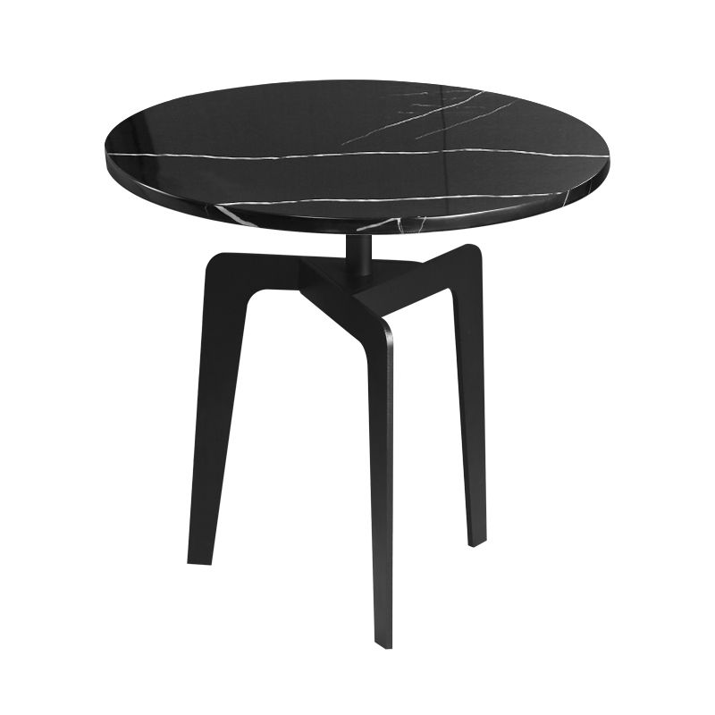 Modern 21.65" Tall Steel 3 Legs End Table Round Slate Top Side Table
