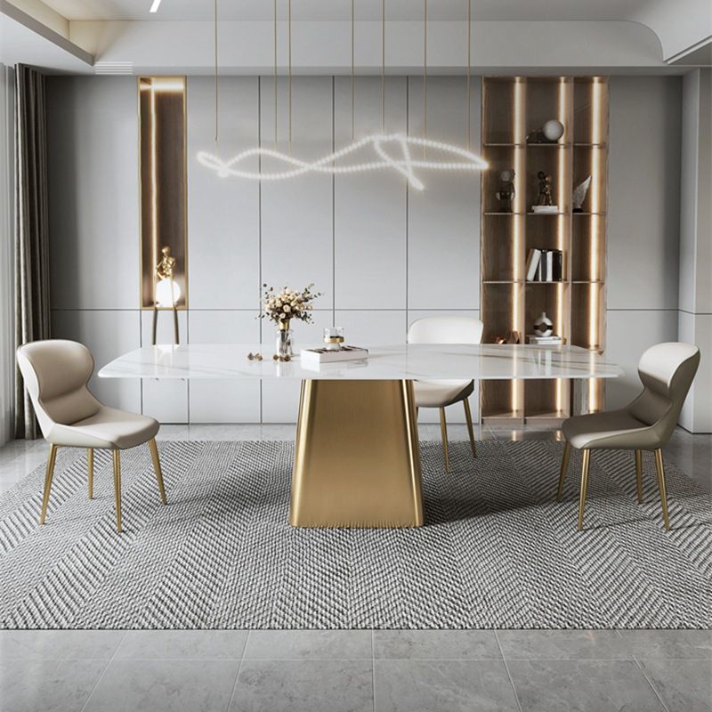 Nordic Glam Sintered Stone Dining Oval Table Set 1/4/5/6/7 Pieces Dining Set for Home