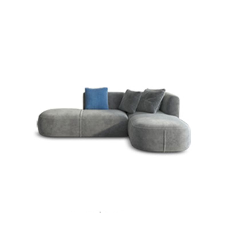 Velvet One Arm Sectional Sofa 27.56"High Tight Back Sofa for Living Room