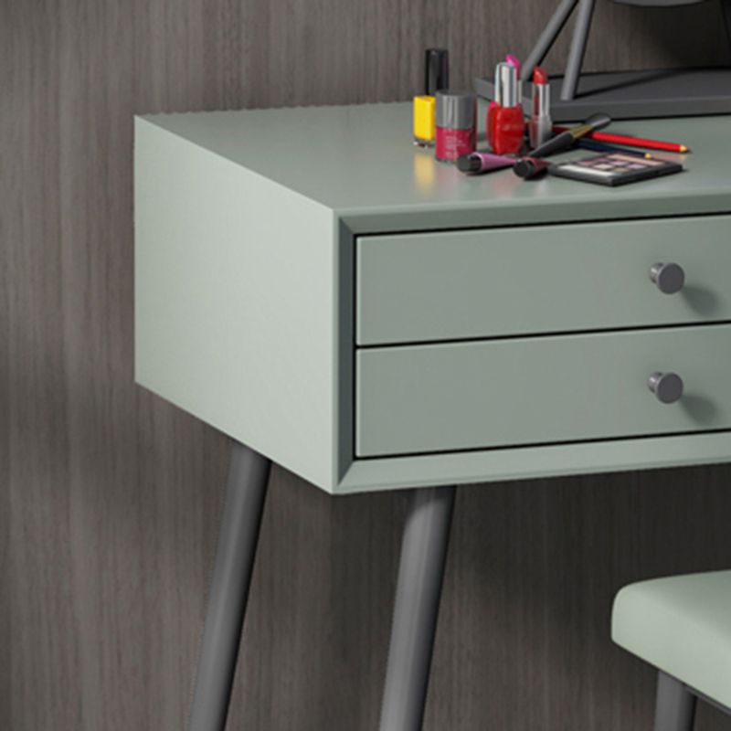 Contemporary Wood Vanity Makeup Table Set 3 Drawer Dressing Table