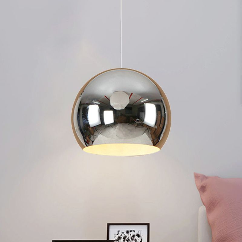 Globe Hanging Pendant Light Nordic Iron 1 Light Chrome/Rose Gold Hanging Ceiling Light