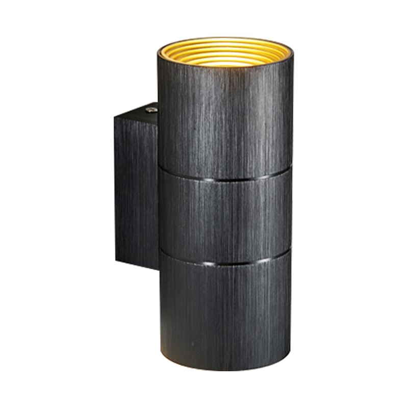 Tubular LED Up and Down Wall Sconce Modern Metal 1 Light Black/Grey/Gold Wall Lamp for Bathroom