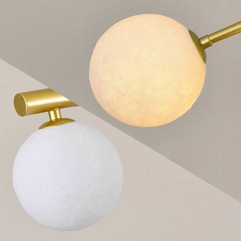 Modern Style Ball Shade Pendant Lighting 4-Lights Glass Hanging Lamp for Dining Room