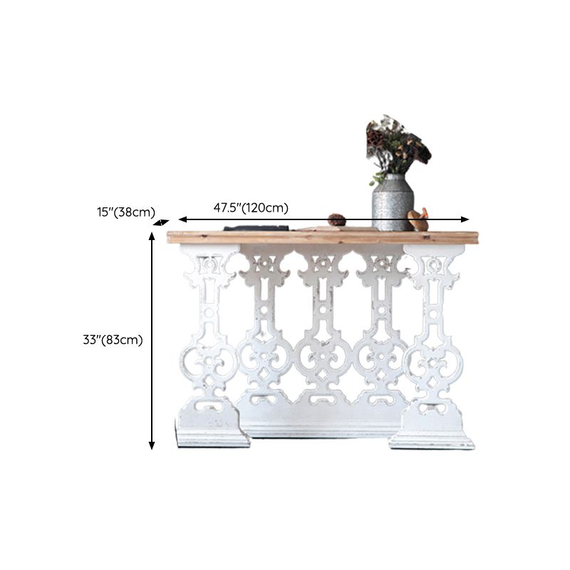 Wood French Country Console Table Distressed Accent Table with Shelf
