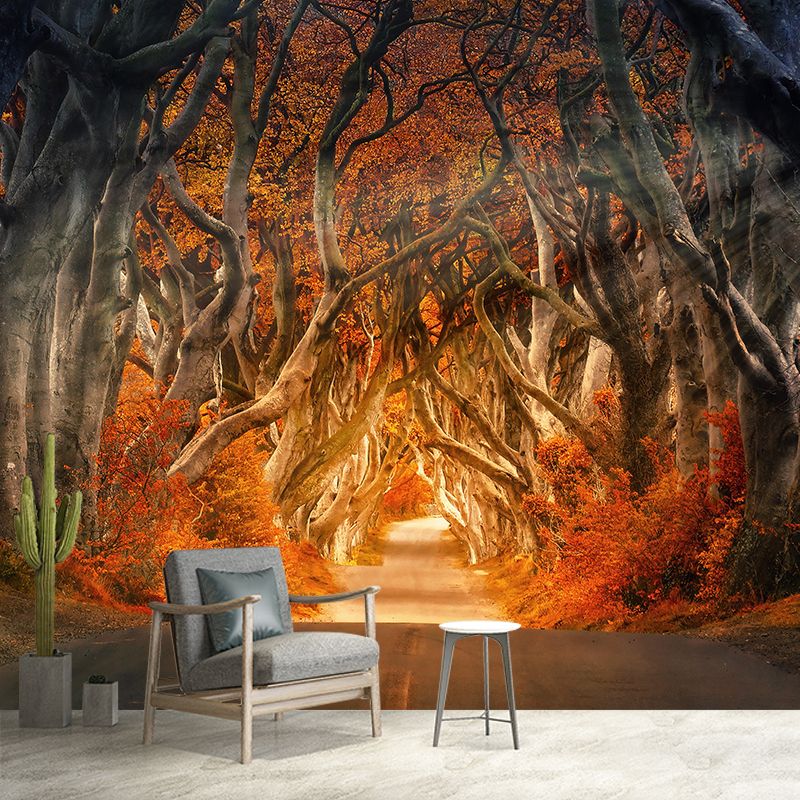 Autumn Forest Landscape Mural Moisture Resistant Modern Style Bedroom Wall Art