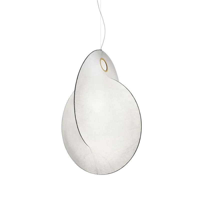 White Silk Pendant Light in Modern Style 1-Light Unique Shape Hanging Lights